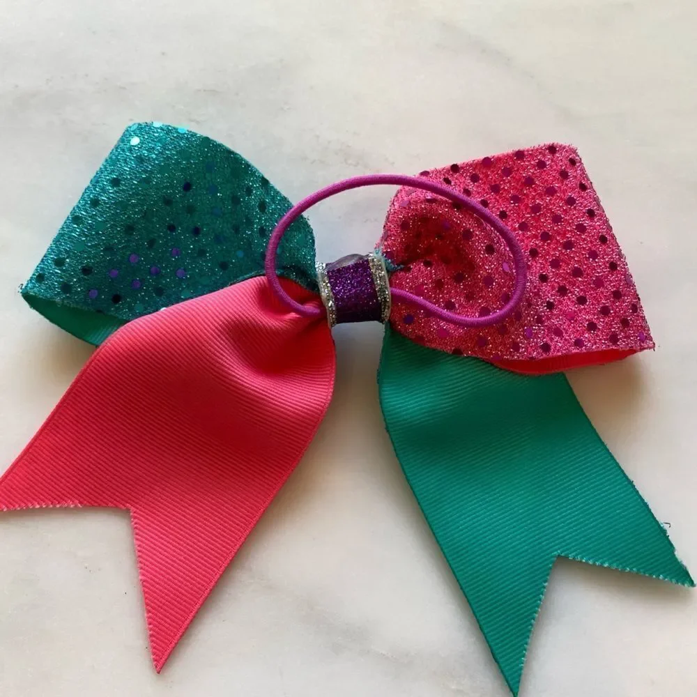 Three Large Girl Bows “Addison” “A” and Red
